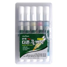 문화연필 물백묵 5p 세트, 흰색, 빨강, 노랑, 파랑, 1세트