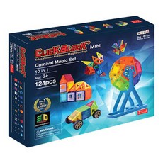 클릭자석블럭 2D 미니 카니발매직 자석블럭 124p, 혼합 색상, 1개