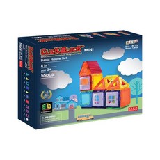 클릭블럭 2D 미니 베이직하우스 자석블럭 55p, 혼합 색상, 1개