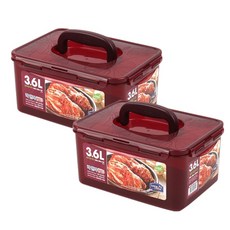 락앤락 원핸들 직사각김치통 HPI827MS2, 3.6L, 2개