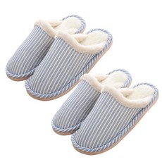 Block Mart 男士線條室內拖鞋, 隨機出貨, 2個