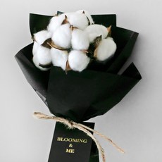 BLOOMING&ME 棉花6入現代風乾燥花束, 黑色