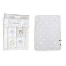 코니베이비 오가닉 꿀잠 유아차렵방수이불 + 패드 + 좁쌀베개 + 방수요 뭉게그레이, 1세트