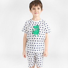 동물원 남아용 통기성 동글디노 5부 쟈가드 상하내의세트