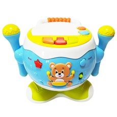 世界流通 快樂小熊鼓玩具, 藍色