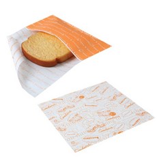 SR 토스트 봉투 주황 90p + 샌드위치 포장지 와우주황 90p, 1세트