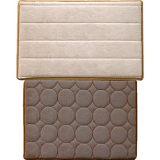 아레스 주방매트 원형 브라운 + 사각, 아이보리