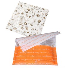 SR 漢堡包裝紙 Watts 50p + 橘色吐司袋 50p, 1套