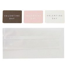 Hwangssinaedosirak 半透明M號袋 72入 + 情人節方形貼紙 白色 24入 + 巧克力色 24入 + 粉紅色 24入, 1套
