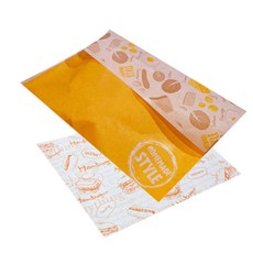 SR漢堡包裝紙 橘色 100入+吐司袋 自製 100入, 1套