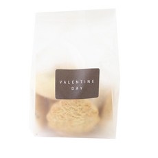 Hwangssinaedosirak 半透明M包裝袋 63入+情人節方形貼紙 63入, 1套