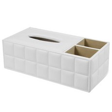 HICKIES 2格遙控器紙巾盒, 白色的