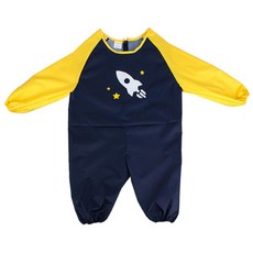 Petit Bebe 孩童火箭印花美勞連身工作褲, 海軍藍