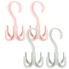 River Green 360度旋轉式多用途掛勾 粉紅色 2入 + 綠色 2入, 混合顏色, 1套