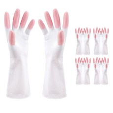 Block Mart 廚房橡膠手套粉紅色, 粉色, S, 5組