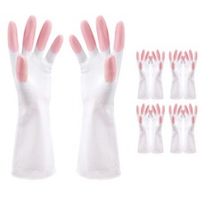 블럭마트 주방 고무장갑, 핑크, 대(L), 5개