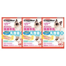 캐티맨 유산균 플러스 고양이 우유, 200ml, 3개