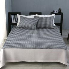 gBEDDING 30支棉格紋床墊, 灰色