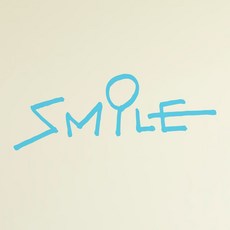 1AM 藝術字體室內裝飾重點貼紙 SMILE, 天空藍