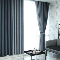 뷰하우스 루나 린넨 투톤 암막 커튼 150cm 2p