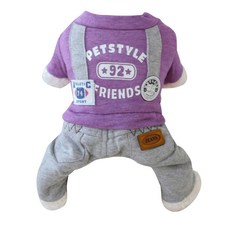 PETSTYLE 寵物吊帶造型連身衣, 紫色的