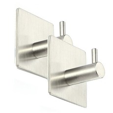 不鏽鋼黏貼式掛鉤, 單色, 2入