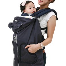 Woori sling 愛心口袋可拆式嬰兒防風背帶, 黑色