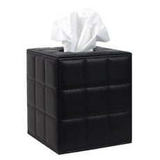 HICKIES 皮革立方體紙巾盒, 黑色的
