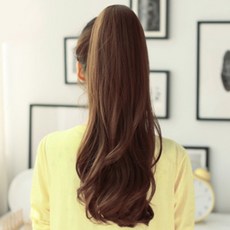 파티복닷컴 셋팅펌 포니테일 부분가발 랜덤발송, 골드 브라운, 1개