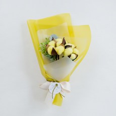 더플라워마켓 솜사탕 프리저브드 목화꽃다발, 옐로우