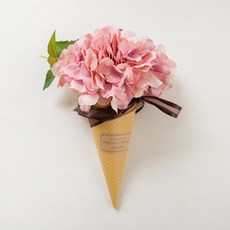 더플라워마켓 달콤 수국 아이스크림콘 꽃다발, 핑크
