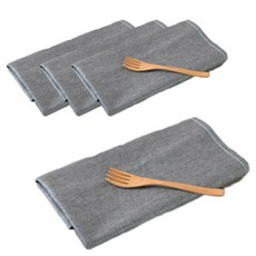 저스틴앤클로이 베이직컬러 방수 테이블 매트 4p, 블랙, 30 x 45 cm