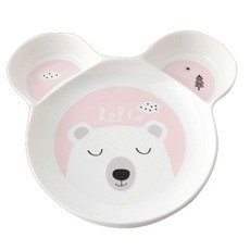 Hello Hello白熊造型分格盤 24cm, 粉色的, 1個