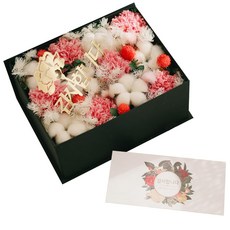 ASPASIA 鮮花 赫茲 康乃馨 棉花 禮金盒, 粉紅色, 1個