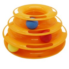 3層軌道球貓咪玩具, 橘子, 1個