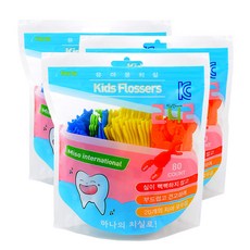 孩童用牙線棒, 80入, 3袋