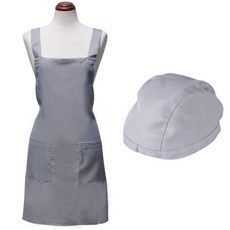 바이데코 방수 솔리드 두건 + 앞치마 세트, 그레이, 1세트