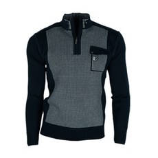 MASTER BEAR 男款拼色半拉鍊式羊毛針織衫 CTMP2022