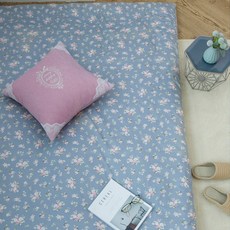 Suedu系列碎花睡墊套, 藍色