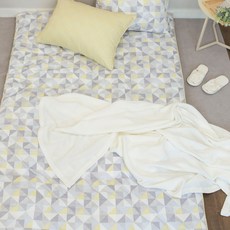 Daily系列格紋睡墊套, 黃色