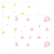 무루 순면 100% 소프트 엠보 가제손수건 병아리 5p + 분홍코끼리 5p