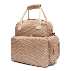 JOY MULTI 多功能圓點印花尿布收納提包, 米色