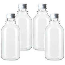 병도매닷컴 ARB300 투명 음료용기 알루미늄 실버캡, 300ml, 4개입