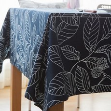ECODY 滿版樹葉造型桌巾, 深藍色, 60 x 60 厘米