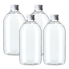병도매닷컴 ARB330 투명 음료용기 알루미늄 실버캡, 330ml, 4개입