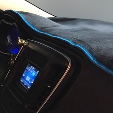 BlueCode 絲絨防滑儀表板避光墊 + 防塵袋 雙龍, 黑 + 天空藍, Rexton 1 (上方嵌入式)