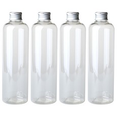 병도매닷컴 DT300 투명 음료용기 알루미늄 실버캡, 300ml, 4개