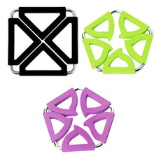 듀얼 냄비 받침대 사각 블랙 + 오각 그린 + 퍼플, 혼합 색상, 1세트