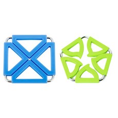 Dual 鍋墊 2入 方形藍色組, 方形藍色, 五角形綠色, 1套