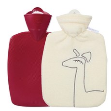 HUGO FROSCH 熱敷袋 經典 1.8L 紅色+熱敷袋 長頸鹿圖案 1.8L 白色, 1套